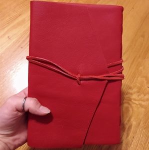 Red leather journal